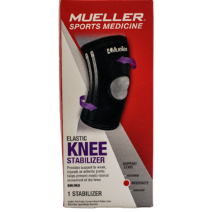 Elastic Knee Stabilizer Black Packaged