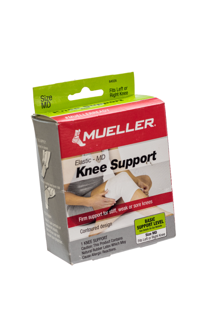 Elastic Knee support white packaged